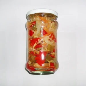 Canned Bean Sprout with Pepper in Glass Jar 314ml