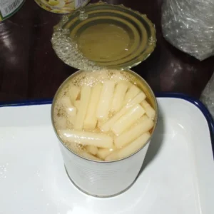Canned White Asparagus Cut in Tin Packing