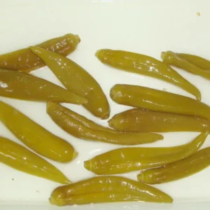 Green Hot Pepper Whole in Glass Jar