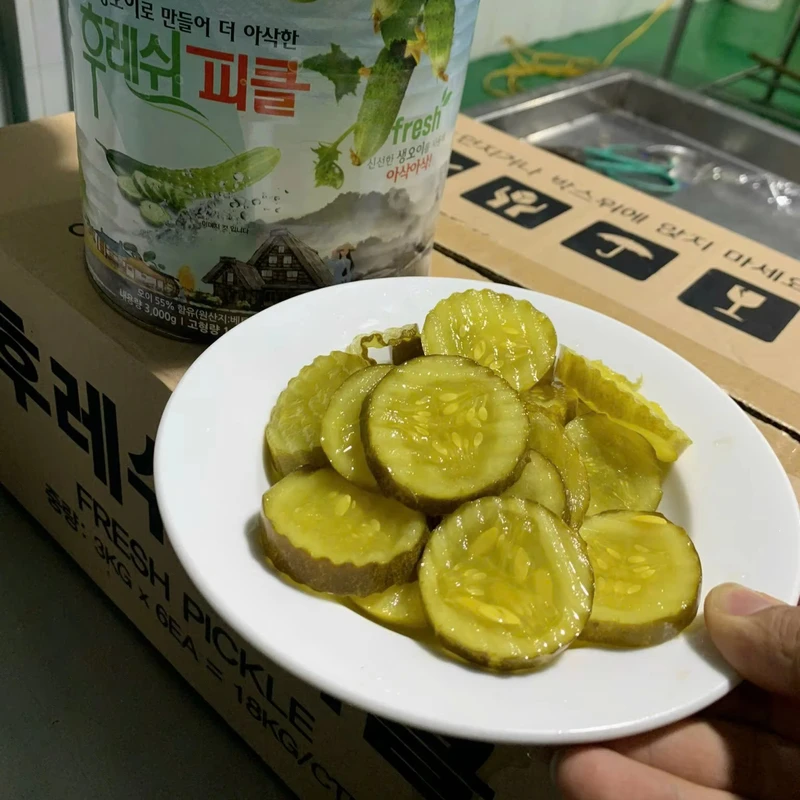 Pickled Cucumber Sliced Canned Vinegar Brine Ready to Eat Pickled Cucumber Sliced Canned Vinegar Brine Ready to Eat