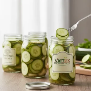 Pickled Cucumber Sliced Canned in Vinegar Brine Ready to Eat Export Quality