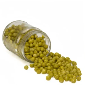 Ready to Eat Green Peas in Glass Jar